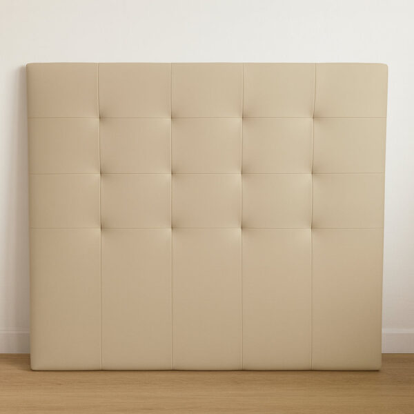 Cabecero_Beige Cabecero Tapizado Acolchado Capitoné · 120 cm Alto · Polipiel Antihumedad · Desde 90 cm