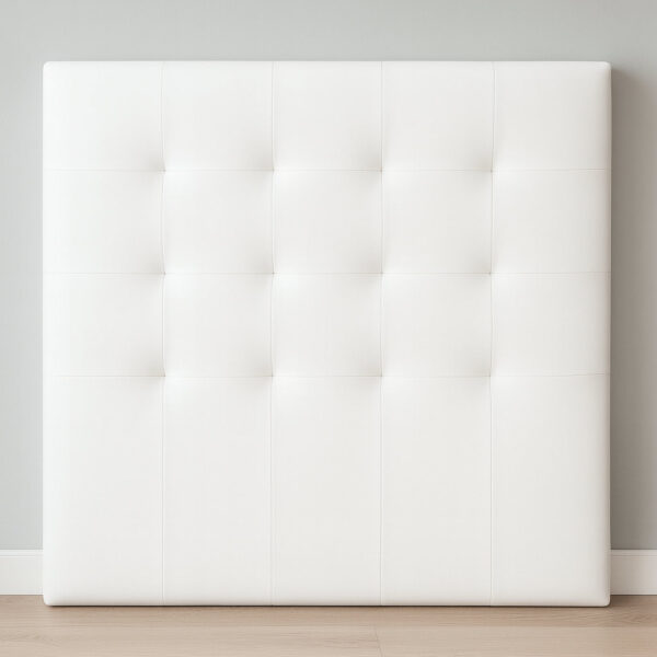 Cabecero_Blanco Cabecero Tapizado Acolchado Capitoné · 120 cm Alto · Polipiel Antihumedad · Desde 90 cm