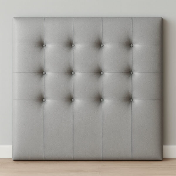 Cabecero_Plateado Cabecero Tapizado Acolchado Capitoné · 120 cm Alto · Polipiel Antihumedad · Desde 90 cm